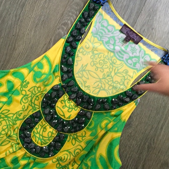 Hale Bob silk beaded dress - Picture 3 of 8